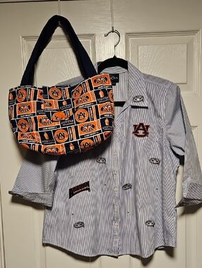 Las Olas Auburn Tigers Tote Bag and Button-Up Shirt